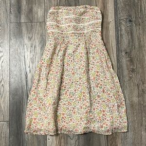 floral strapless dress